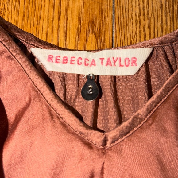 Rebecca Taylor Ruffled Silk Cami in Mauve Blush Size 2 - Picture 3 of 10